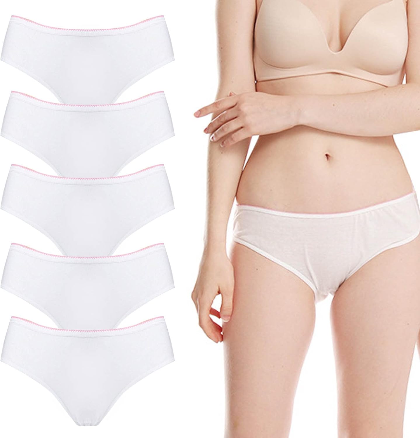 使い捨てショーツ パンツ レディース下着 生理用パンツ 綿 衛生 独立包装 通気性 良好 女性用 入院 便利グッズ 防災 海外旅行 出張 人気グッズ 外出に便利で 5枚セット M 冬バーゲン