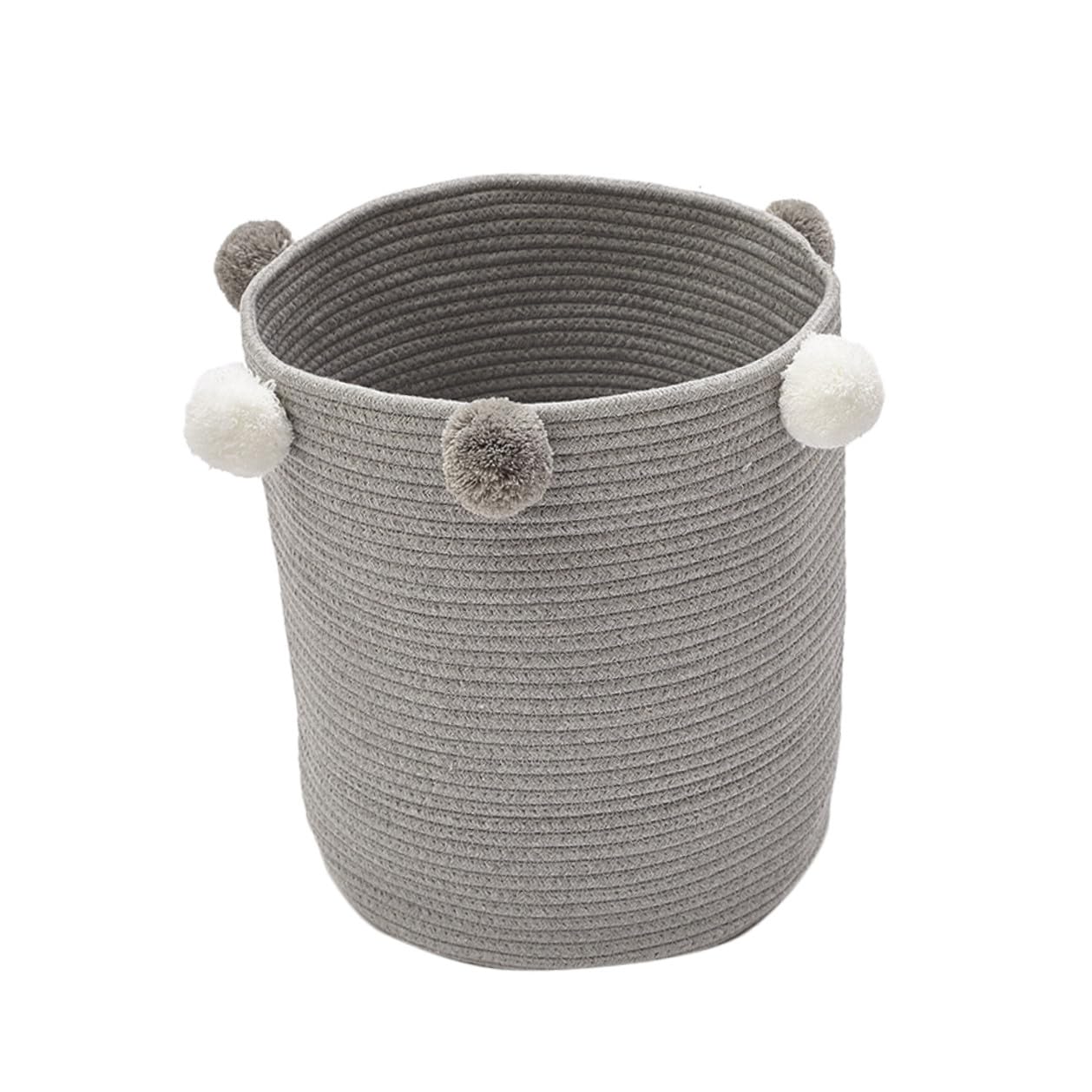 Cesto per Biancheria Rotondo in Corda di Cotone con Grande Capacità e Design Elegante, Contenitore per Vestiti Sporchi per Dormitorio e Armadio