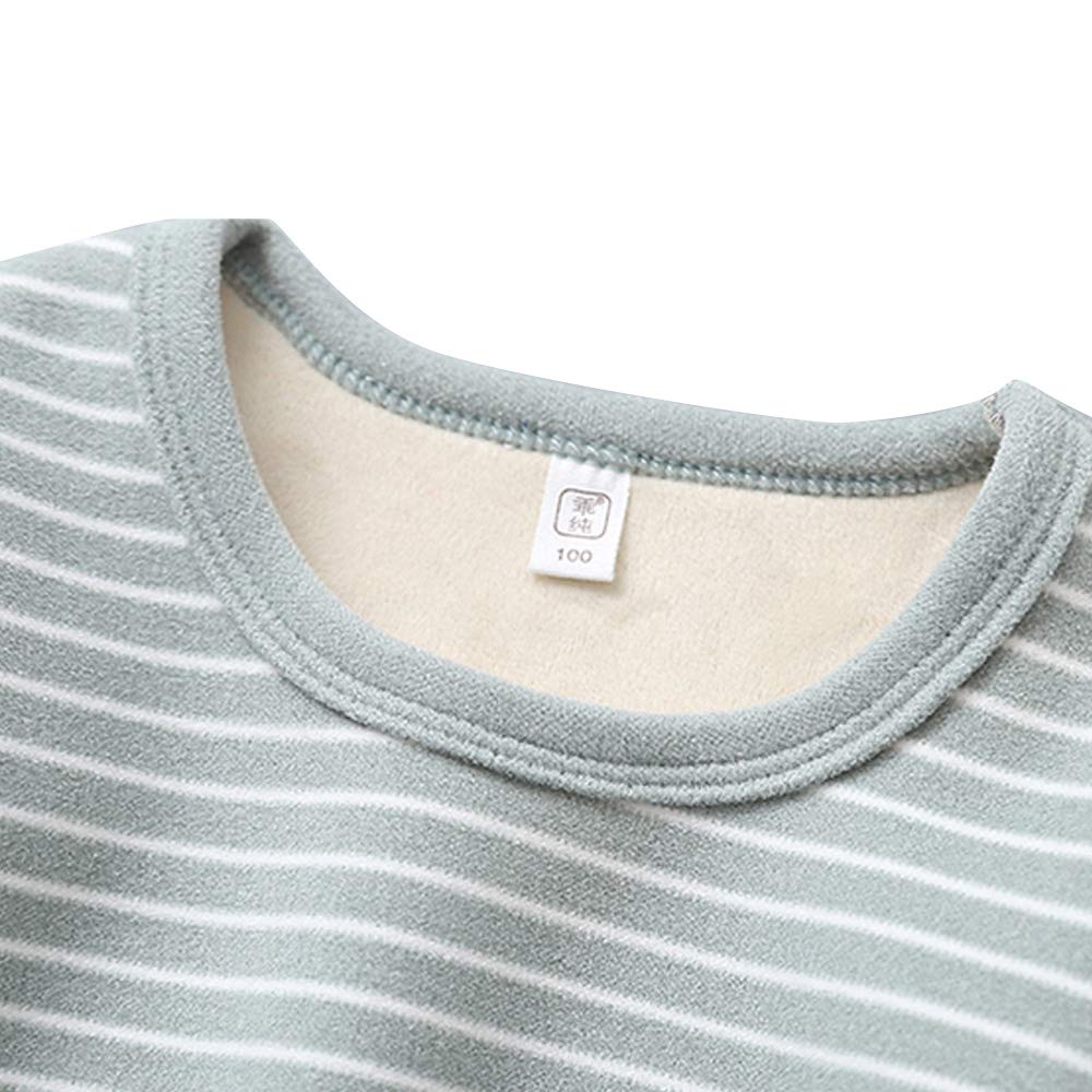 Ensemble Thermique Enfant 2-12 Ans sous-Vêtements Thermiques Filles Garçons en Laine Polaire Épaisse T-Shirt Maillot de Corps à Manches Longues et Pantalon Chaud