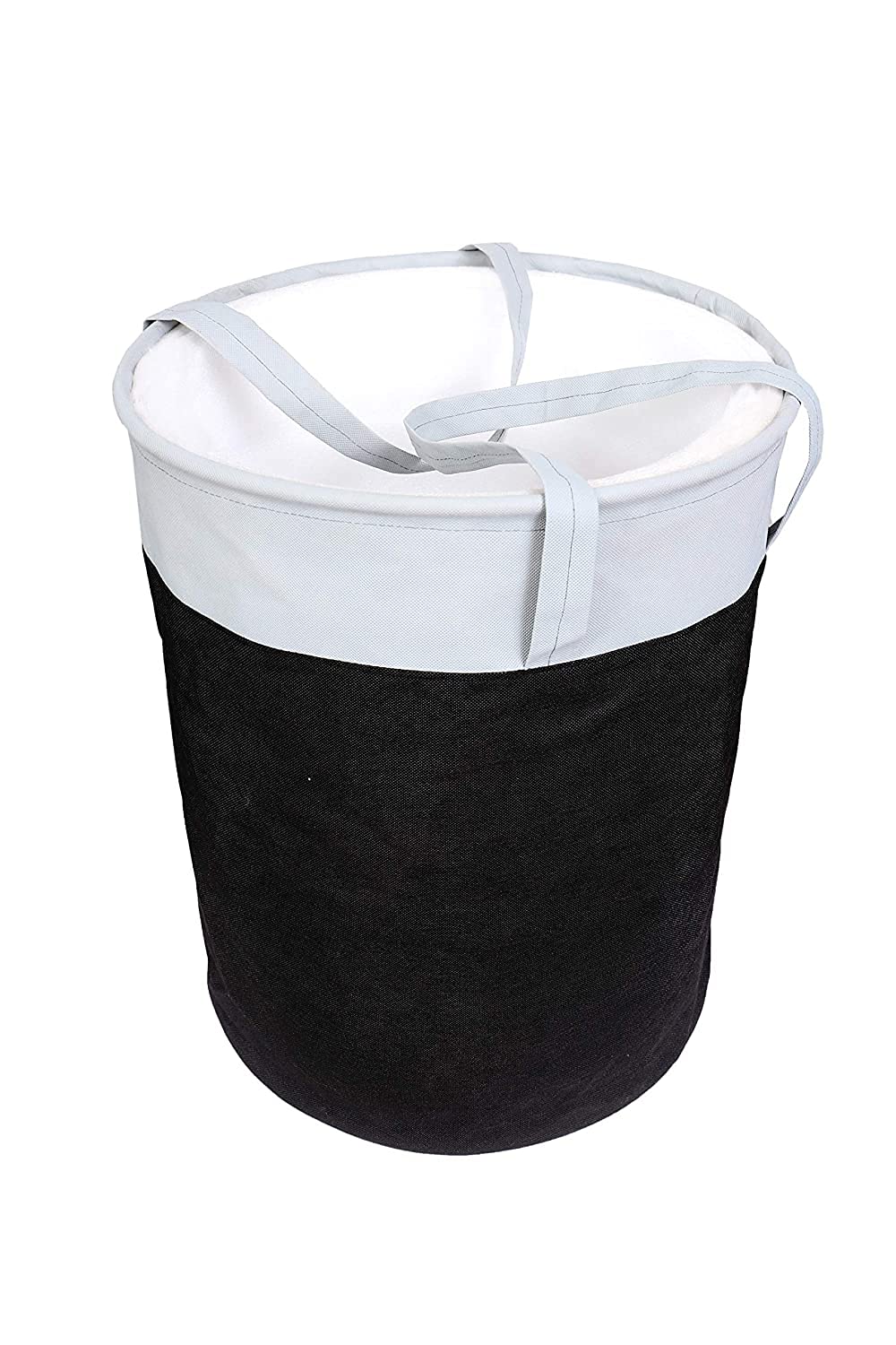 ABBASI Laundry Hamper Extra Large & Tall Collapsible Laundry Basket with Waterproof Coating Dirty Clothes Storage Baskets with Handles Foldable Toy Laundry Bag (pack of 1, Black & Grey)