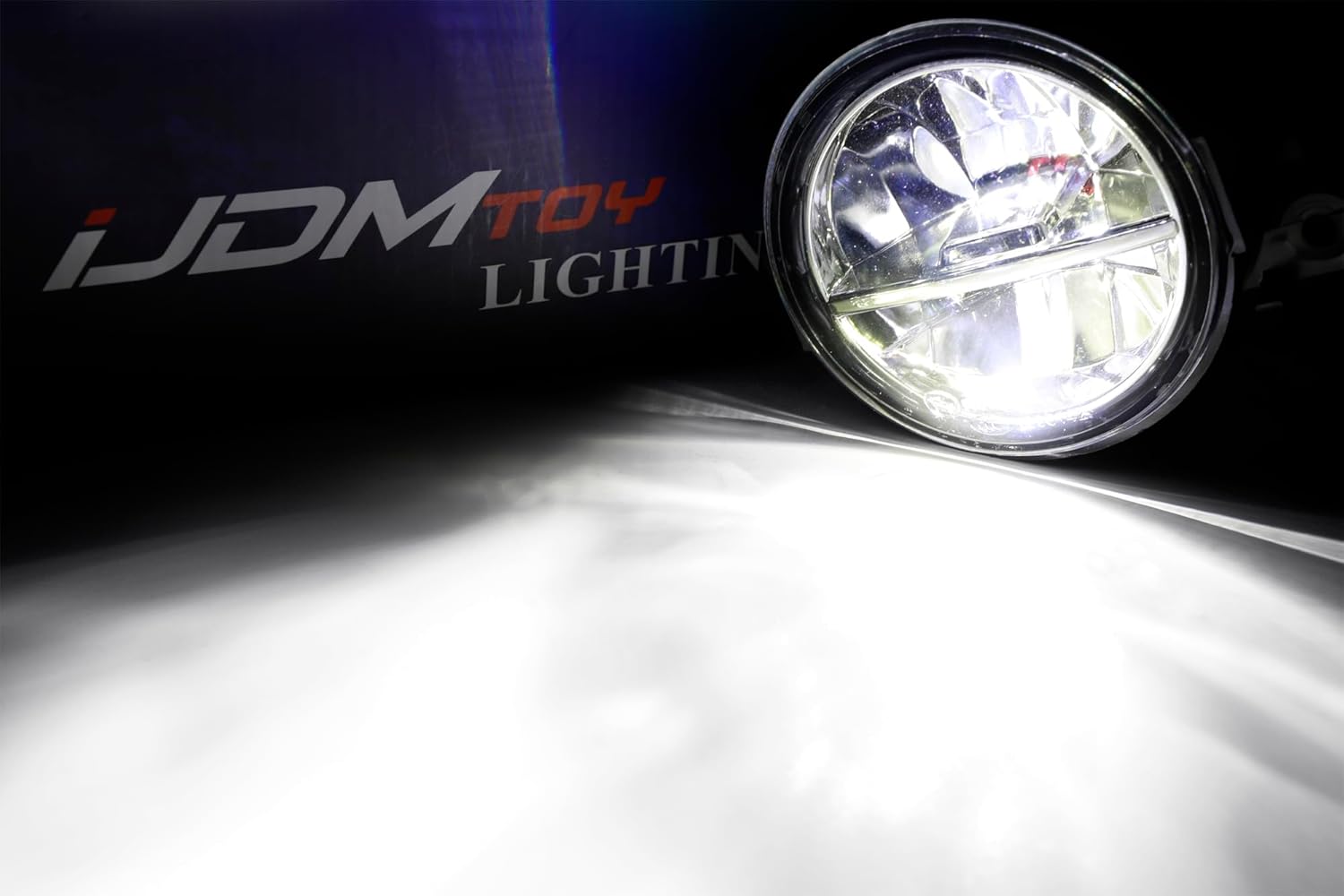 iJDMTOY Xenon White 10W High Power LED Driving Fog Light Kit, Compatible With Acura Honda Ford Nissan Infiniti Subaru Fiat Jeep, etc