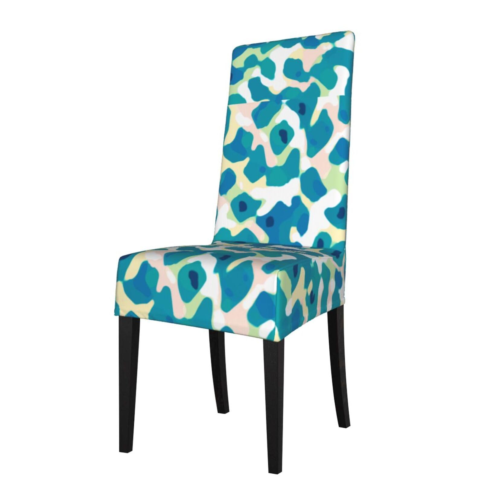 LKYMOH Teal Leopard Print, Chair Covers Stretch Chair Slipcovers for Dining Room, for Party Pet Protection Universal Fit Soft Polyester