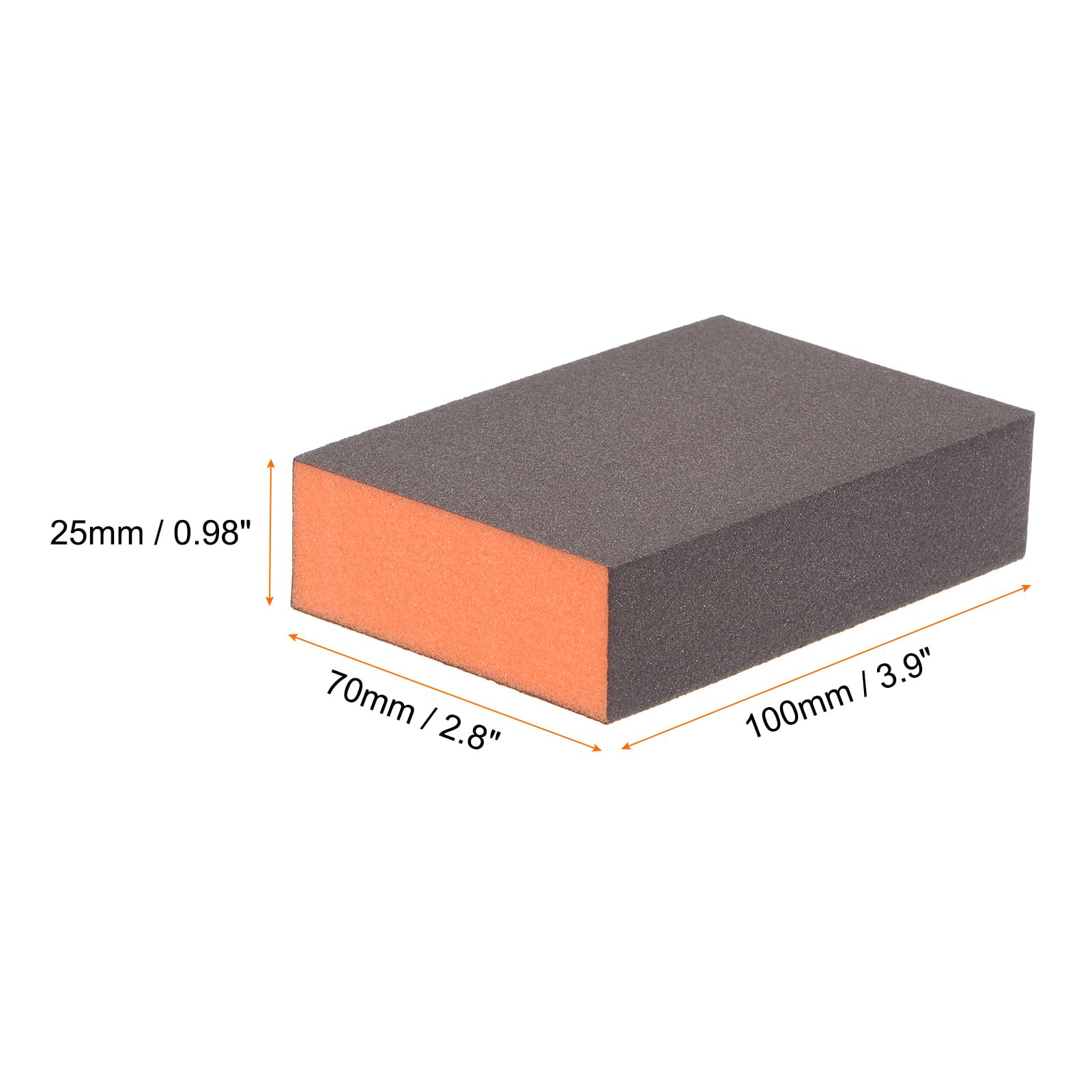 HARFINGTON 4 bloques de esponja de lijado de grano 2000-2500, 100 x 70 x 25 mm, marrón y naranja