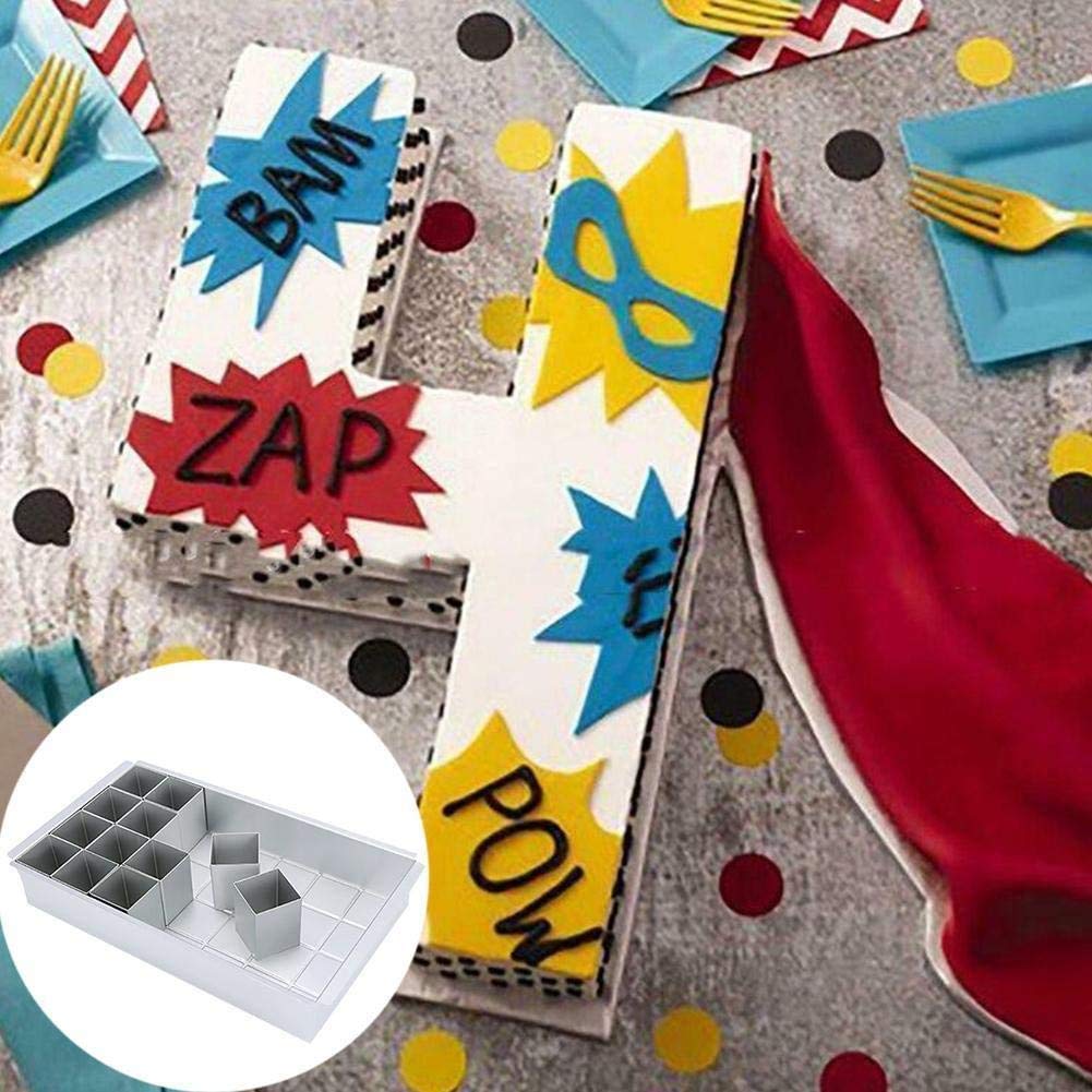 MEISHANG Antihaft Backformen Set,Verstellbar DIY Backen,Aluminium Backformen Rechteckig,Zahlen Backform Kuchenform,Zahlen und Buchstaben Backform,Kuchenform Verstellbar Antihaft