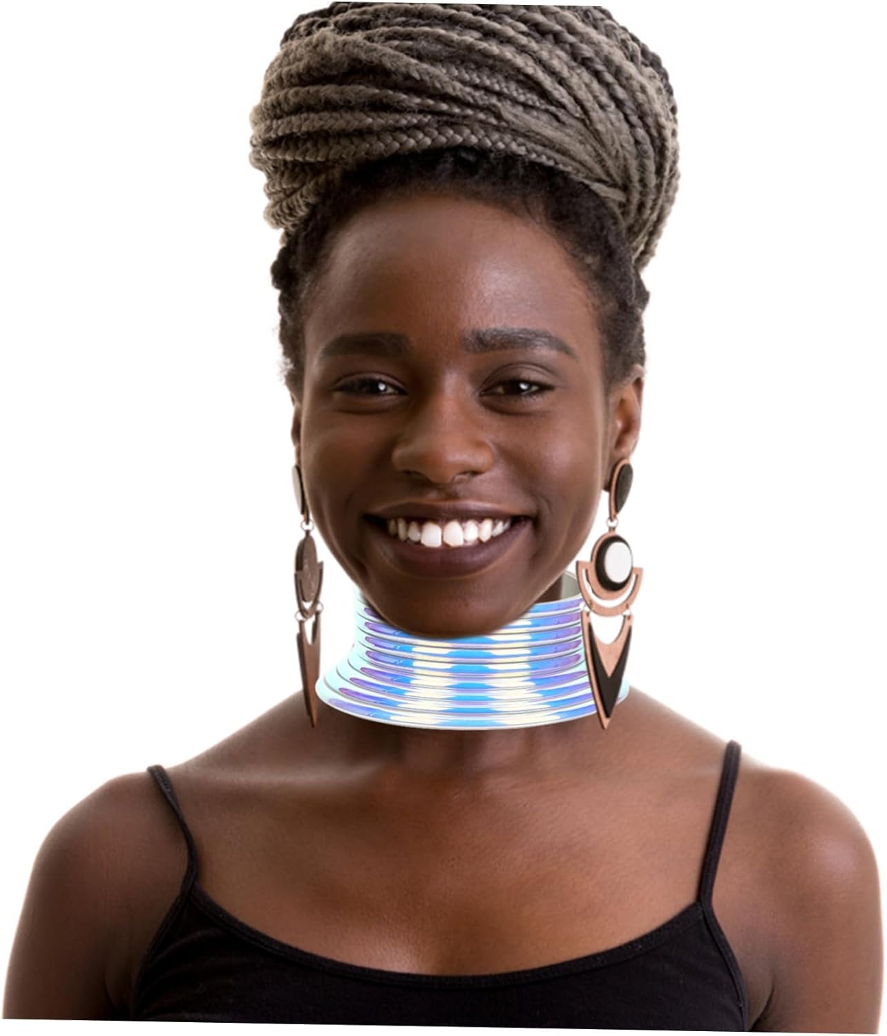 Gatuida Chunky African Necklace Gothic Collar Jewelry for Women Eye Catching Design Fashion Statement Unique