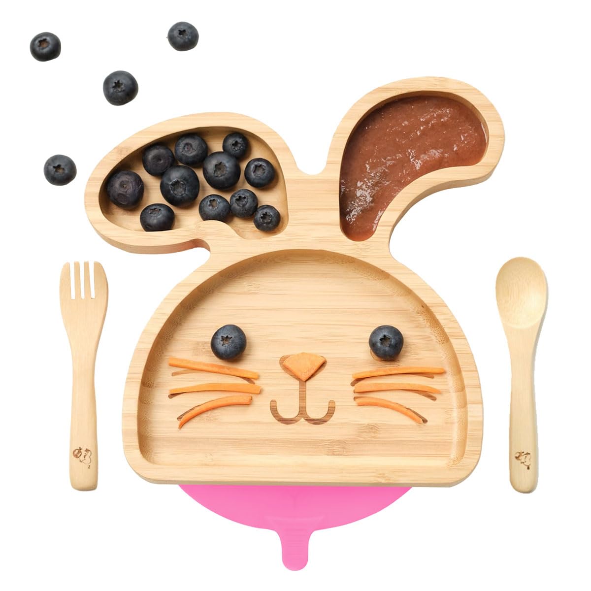 PURELY MAMA - Tabbit- The Rabbit Bamboo Suction Plate for Toddler and Kids Led Weaning, BPA Free, Plastic Free, Organic and Eco Friendly.-image-28