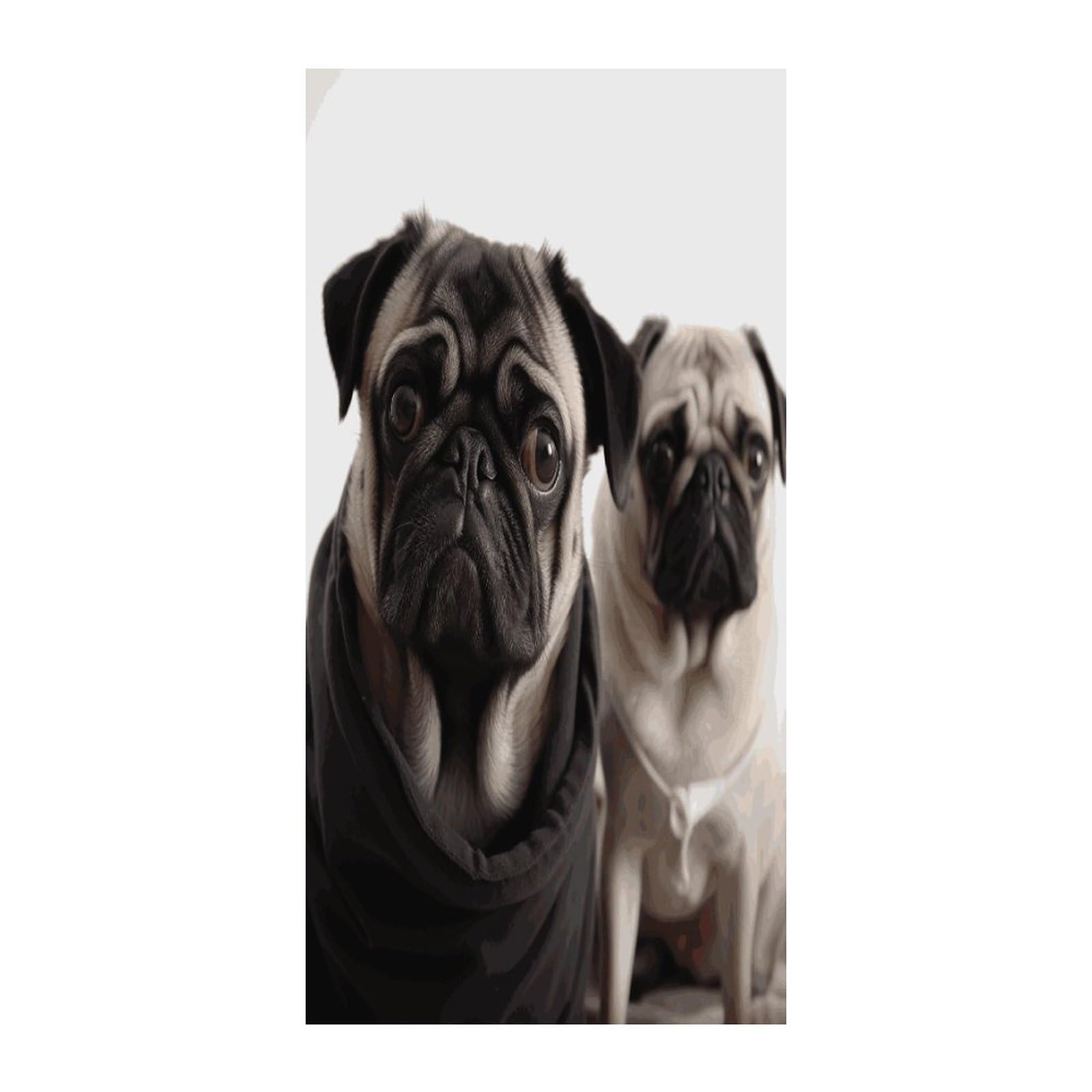 Fekiloot Style Funny Animal Pug Dog Door Curtain Room Divider Curtains