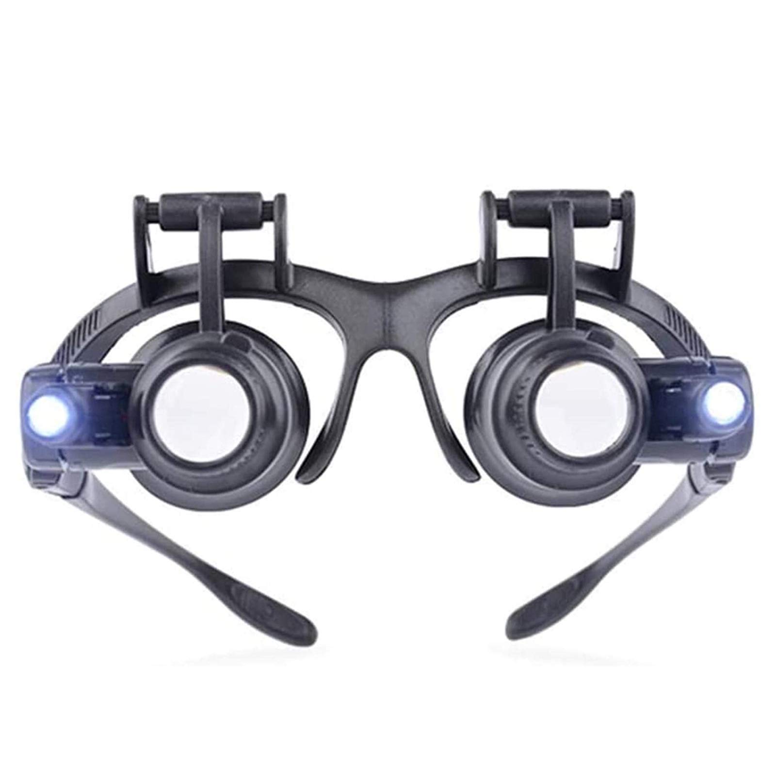 MRKU Lupa Ligera montada en la Cabeza con luz LED para reparación de Relojes y Aumento de tasación de antigüedades