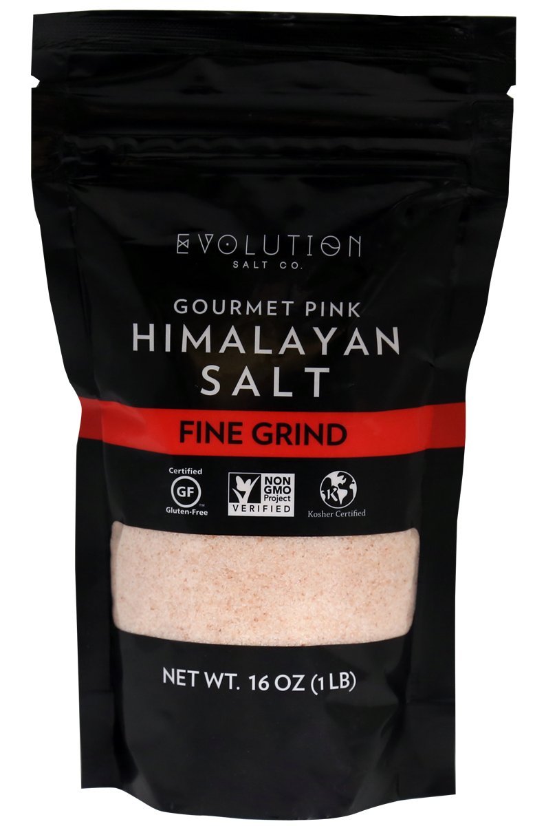 Evoltion Salt Co Gourmet Pink Himalayan Salt, Fine Grind, 16 Ounce (Pack of 6)
