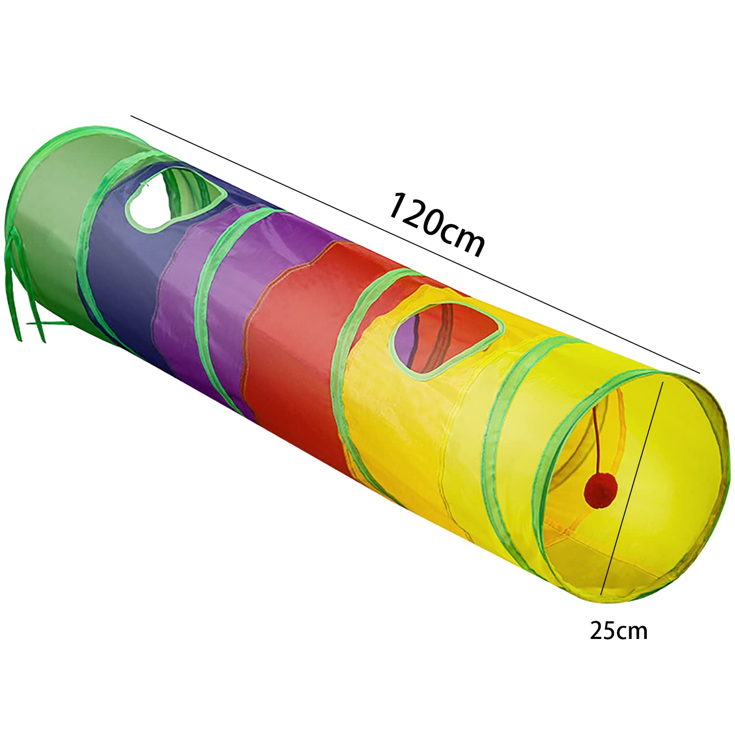 Tunnel Per Gatti Pieghevole - Gioco Con 3 Tunnel E Cubetti - Foto 7