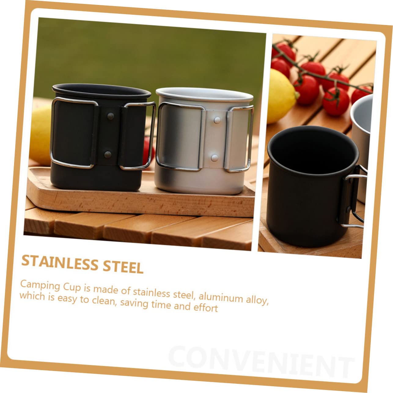 Toyvian 4piezas Taza De Camping Inoxidable Vaso Multifuncional Para Bebidas Para Actividades Al Aire y Picnic Fácil De Limpiar y Transportar