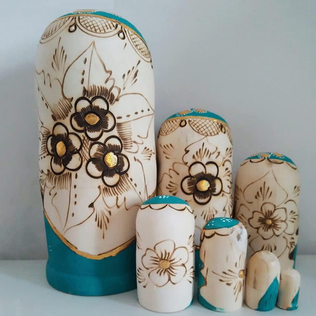 Nesting Dolls Matryoshka 7-Piece Russian Russian Nesting Dolls Braid Hand-Painted Educational Toy Nesting Doll Creative Room Decoration Best Decoration (Color : A)