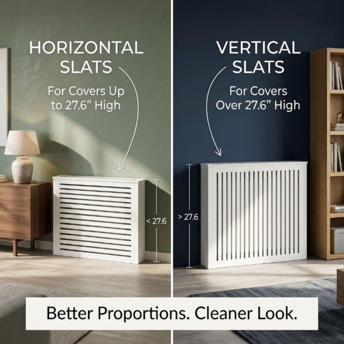 Cache Radiateur en MDF avec Lattes pour une Circulation d'Air Optimale