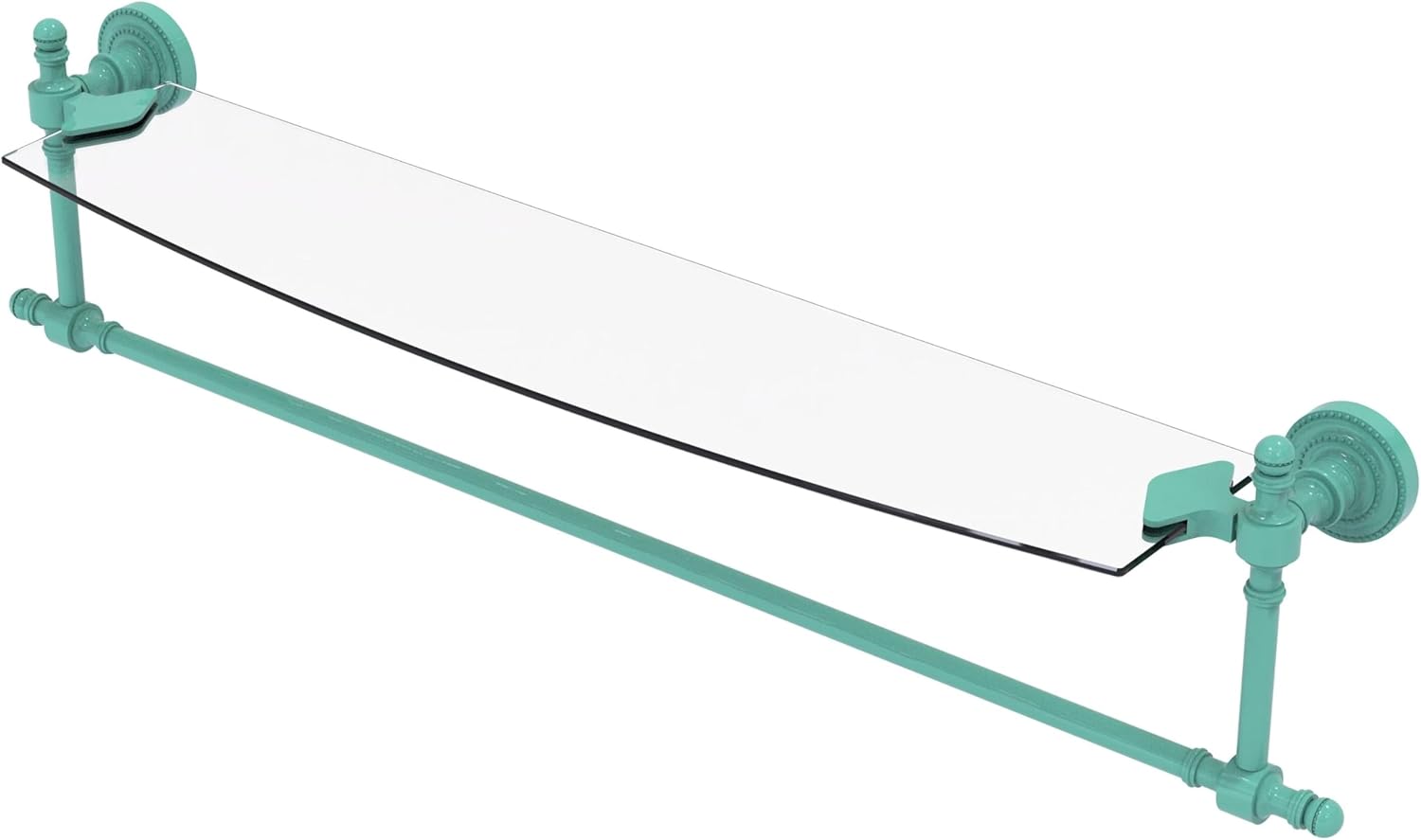Allied Brass Retro Dot Collection Glass Vanity Shelf with Integrated Towel Bar