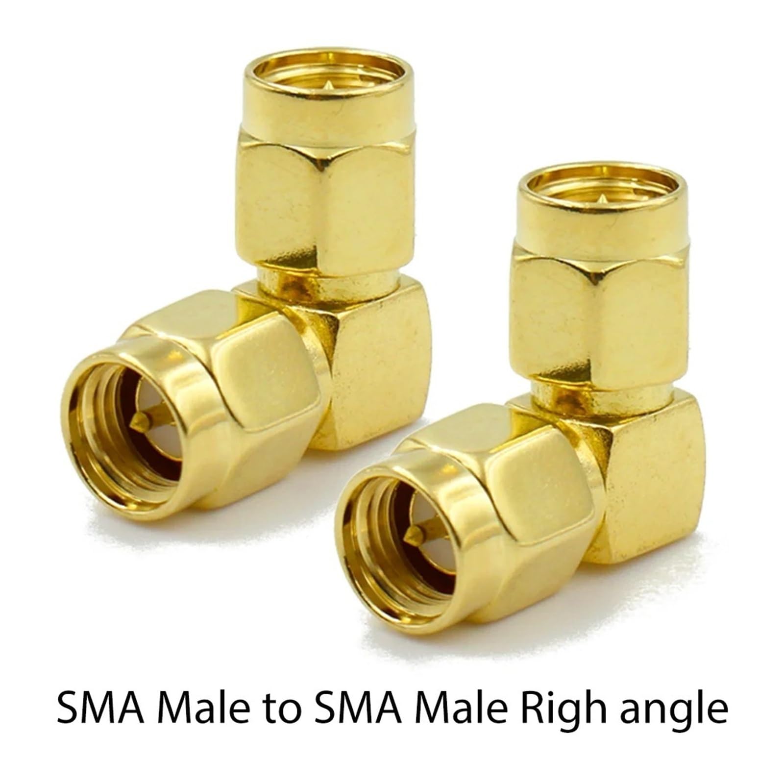 Adaptateur coaxial SMA mâle vers SMA mâle à angle droit de 90 degrés 50 Ohm pour antenne WiFi de drone FPV (type 1, 1 pièce)