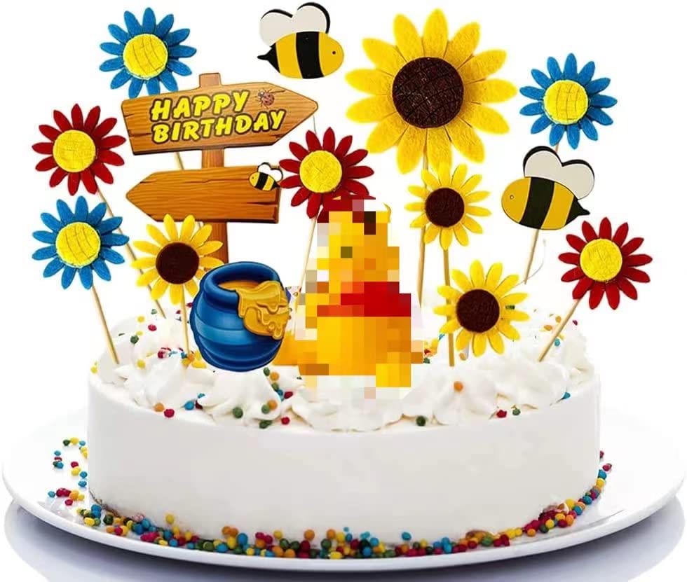 18PCS Figuras de Win-nie the Pooh, Mini Juego de Figuras Niños, Fiesta de cumpleaños Pastel Decoración Suministros, decoración de tartas para niños