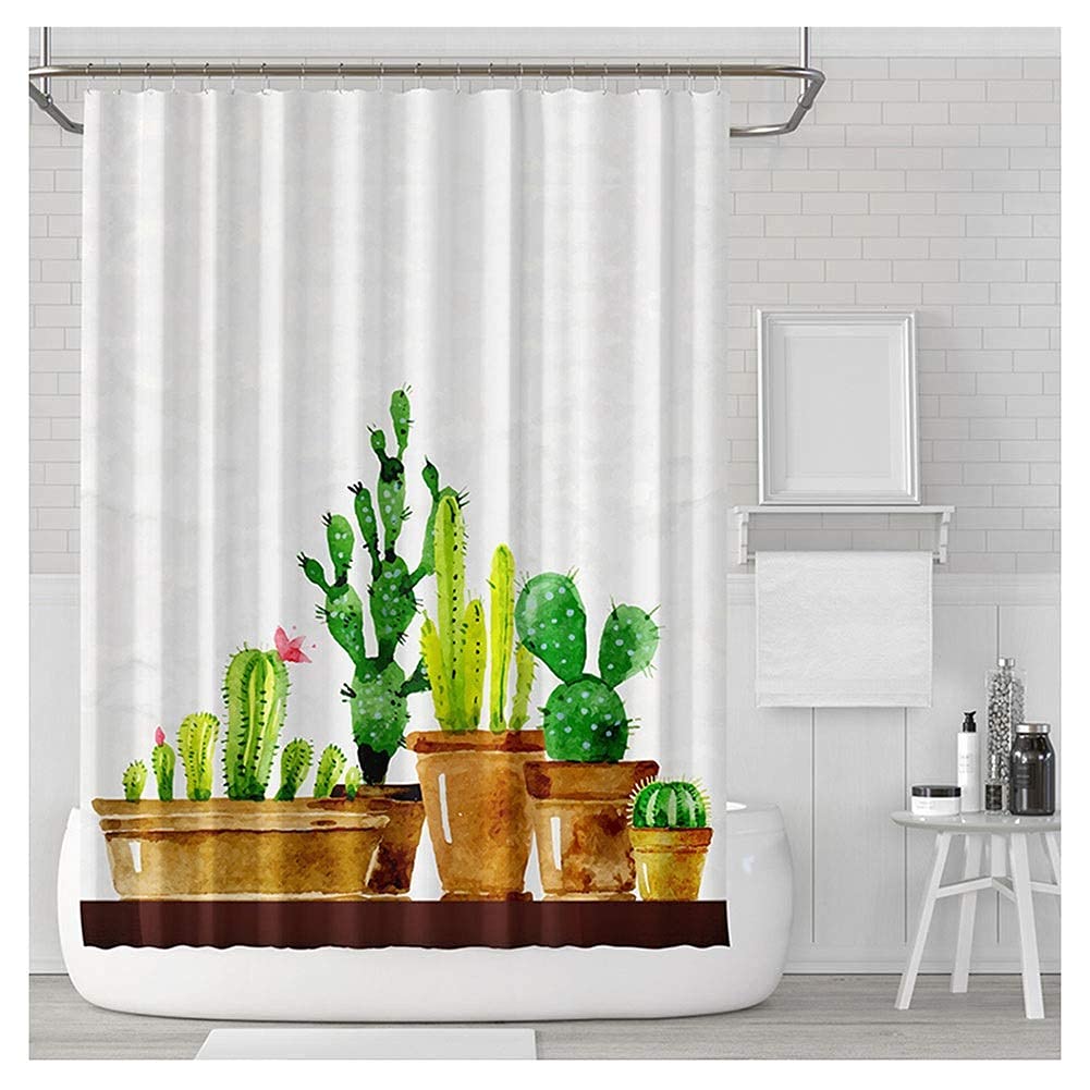 Rideau de douche antibactérien en tissu de polyester épais hydrofuge pour salle de bain