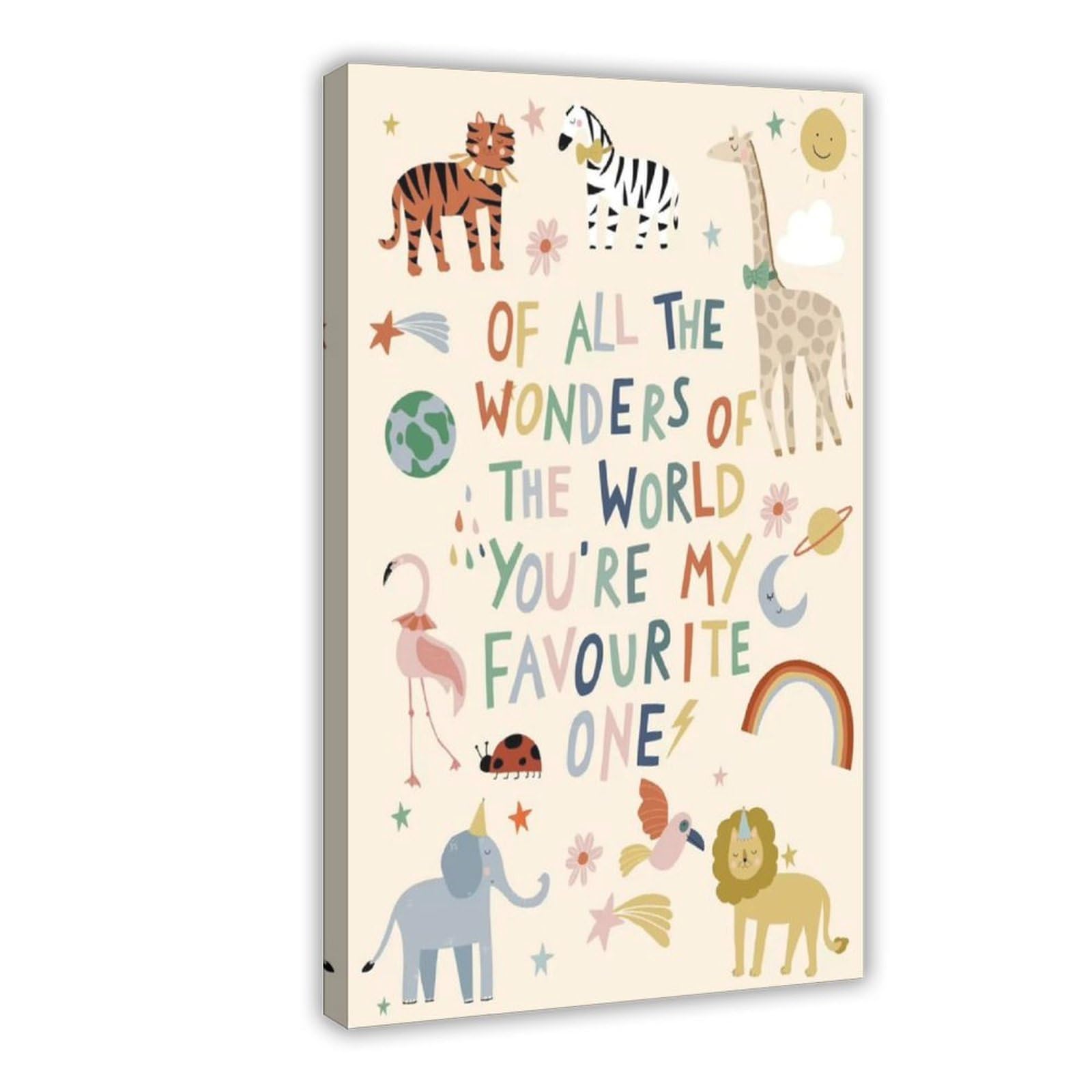 Poster sur toile avec motifs de l'alphabet de A à Z - Thème éducatif - Décoration de chambre à coucher, bureau, chambre - Cadeau - 40 x 60 cm
