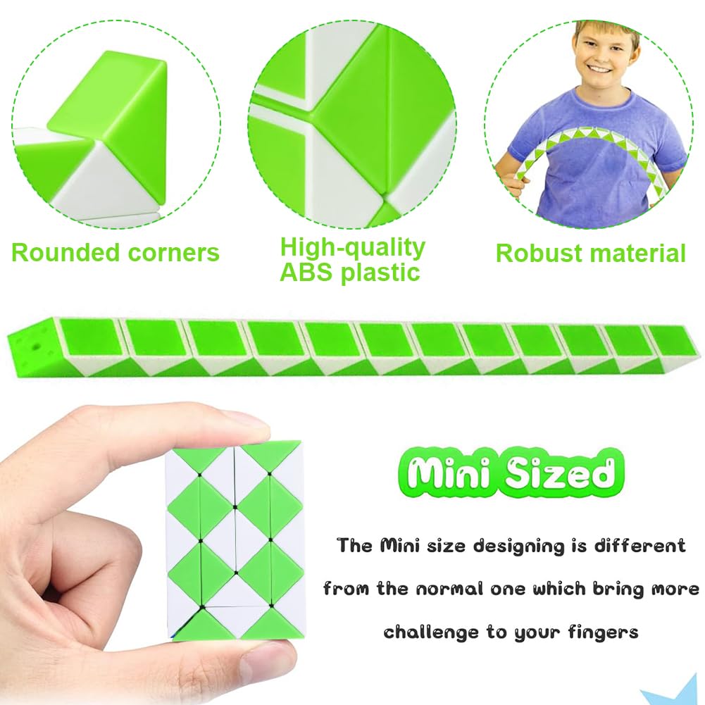 Blocks Magic Snake Cube, Mini Snake Puzzles Magic Ruler, 3D Twist Puzzle Toys Intelligence, Fidget Toys - Image 4