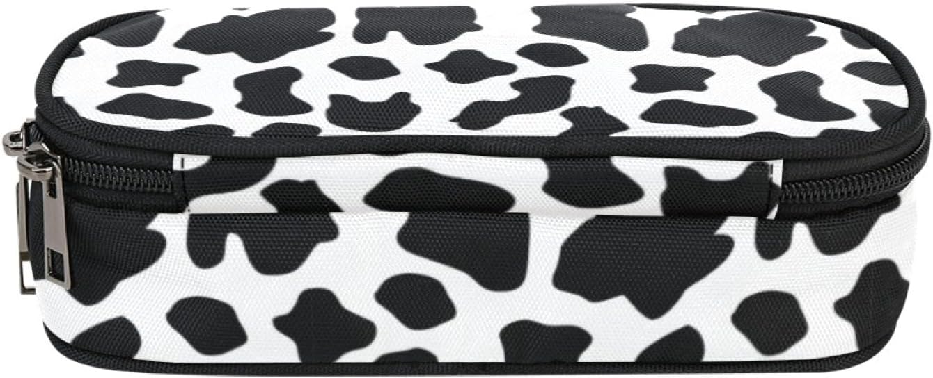 ANANGTEE Cow Print Pencil Pouch Case for Girls Boys Kids Big Storage 10x5 image 5