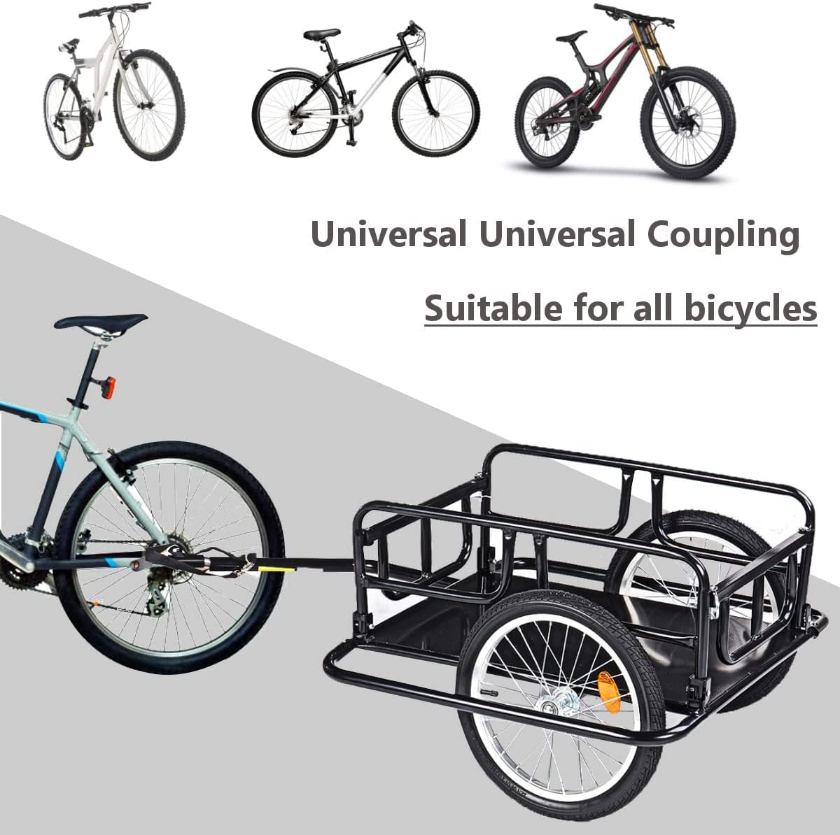 Rimorchio Bici Pieghevole Tiggo - Capacità 70 Litri, Carico 40 Kg, Ruote 16", Universale - Foto 8