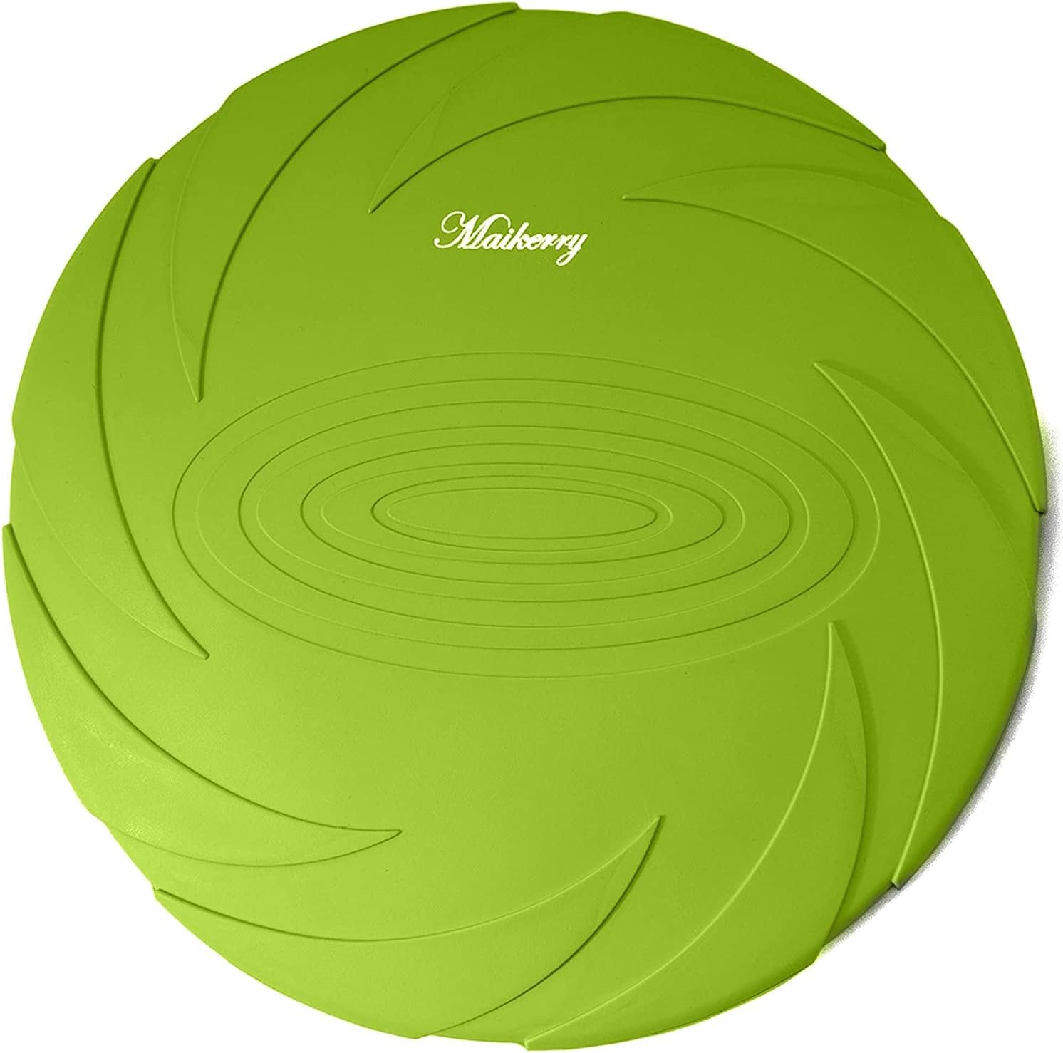 Maikerry Dog Rubber Flyer Dog Flying Disc Dog Toys Best Rubber -100% Natural Non-Toxic Assorted Colors (Large, Green)