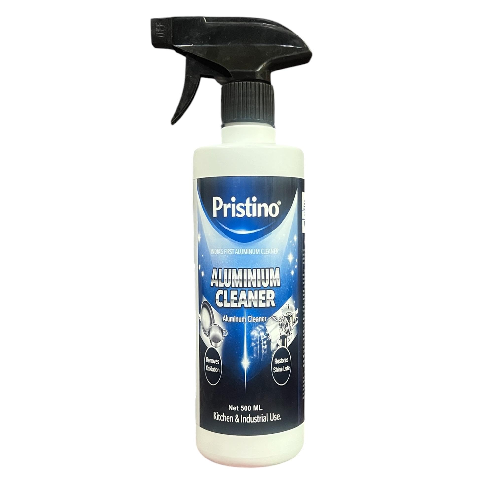 Pristino® Aluminium Cleaner Spray 500ml | Heavy Duty Aluminium Polish Cleaner | Removes Oxidation, Rust, Grease & Stains | Instant Shine Restorer for Utensils, Cookware, Kitchen & Industrial Use-image-13