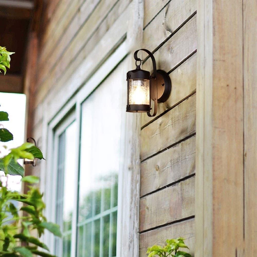 Aluminiowa i szklana lampa ścienna, nowoczesny i wodoodporny design, dekoracyjna oprawa do wnętrz, idealna na werandę, podwórko lub garaż, model E14 Edison.