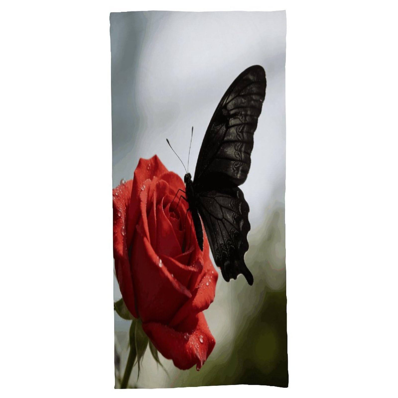 Fodpand Style Black Butterfly Bath Towel, Highly Absorbent & Quick Drying Beach Towel, Compact & Lightweight Pool Towel For Bathroom, Beach, Pool, Gym, Spa, And Hotel Use