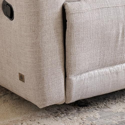 Image of Home Centre | Lambert | Rocking Recliner | Fabric | Solid Wood | 1 Seater Recliners | Beige | 1 Year Warranty