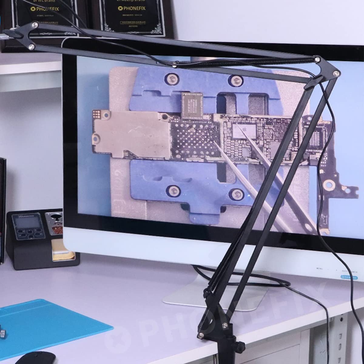 Accesorios Para Microscopios Soporte de mesa de auge ajustable de soporte universal en voladizo, apertura de instalación de M6 for videos digitales Soporte de brazo de cámara de microscopio Durabilida