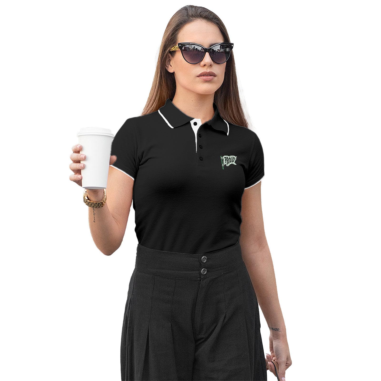 Women's Polo T-Shirt | Cotton Rich | Globally Certified Fabric | Wrinkle-Resistant | Colors Dont Fade | Regular Fit | Proud Design-picture-13