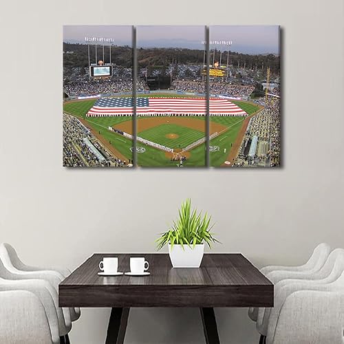 Miniatura 2 de TUMOVO Dodger Stadium in Los Ángeles - Lienzo decorativo para pared, sala de estar, campo de béisbol, horizonte, pintura moderna para dormitorio,