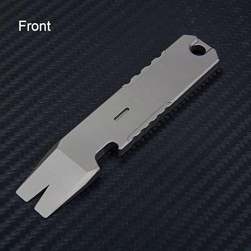 Miniatura 6 de Barra de palanca de titanio, barra de palanca multifuncional para exteriores, herramientas EDC, mini barra de palanca con palanca, abrebotellas y