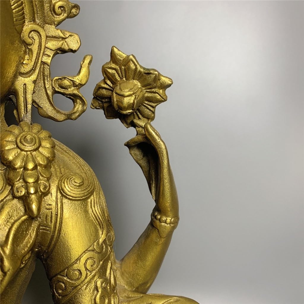 Posąg Buddy do wnętrz Feng Shui Dekoracja Mosiądz Guanyin siedzący Statua Domowe Biuro Rzemiosło Dekoracja Zen Bodhisattwa Statua Medytująca Statua Buddy Figurka Rzeźba