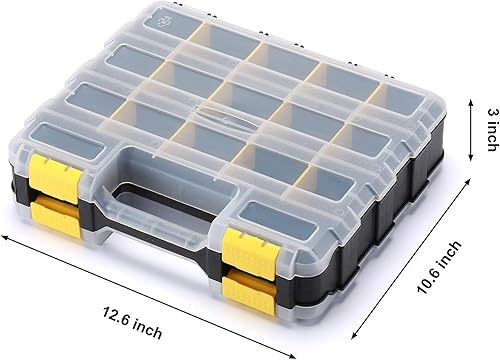 Miniatura 4 de Mayouko Organizador de herramientas de doble cara, divisores de plástico extraíbles personalizables, almacenamiento de caja de hardware, organizador
