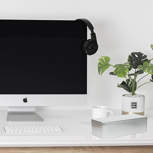 Miniatura 6 de Caja de dinero de metal plateado con 100 soportes de papel transparente, soporte para billetes de dólar con estuche de almacenamiento, bandeja de