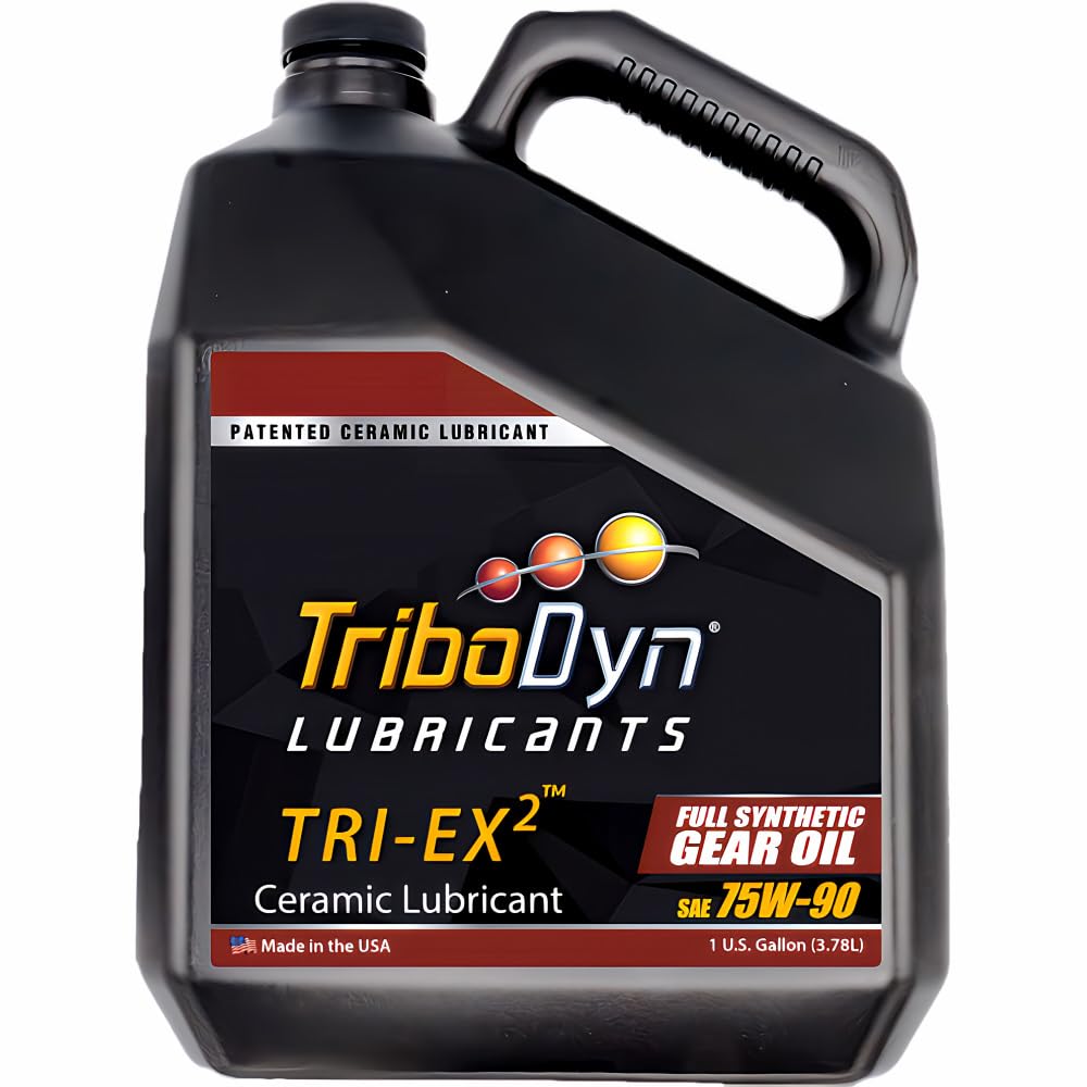 Tri-Ex2 75W90 Full Synthetic Gear Oil with Ceramic Coating - API GL-5 & MT-1 - for Differentials, Manual Transmissions & Hypoid Gears - 1 Gallon (1 Gallon, 75W-90)