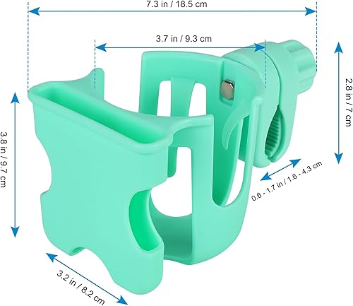 Miniatura 9 de Accmor Portavasos 2 en 1 con soporte para teléfono, portavasos universal para silla de ruedas, accesorio para portavasos con ruedas, portavasos y