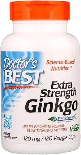 Doctor's Best Fuerza Extra Ginkgo, 0,004 oz cápsulas vegetarianas, Paquete de 2, 2