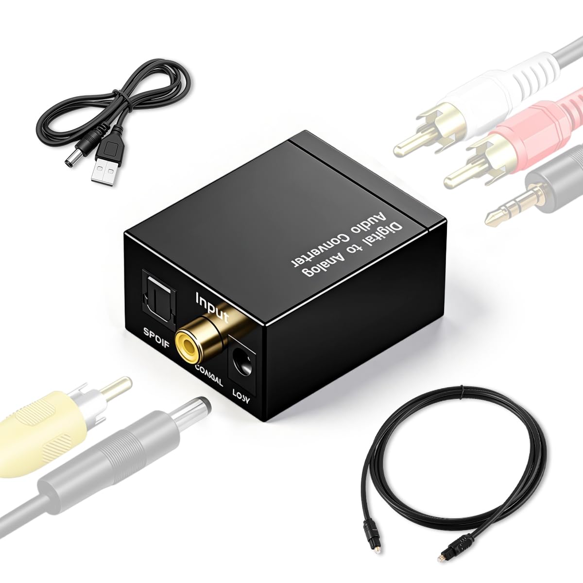 ZORBES® Digital to Analog Audio Converter (DAC), Optical/Coaxial SPDIF to RCA & 3.5mm Audio Adapter, Supports 32KHz/44.1KHz/48KHz/96KHz for TV, PS4, DVD & Home Audio, 5.1x4.2x2.6cm-image-13