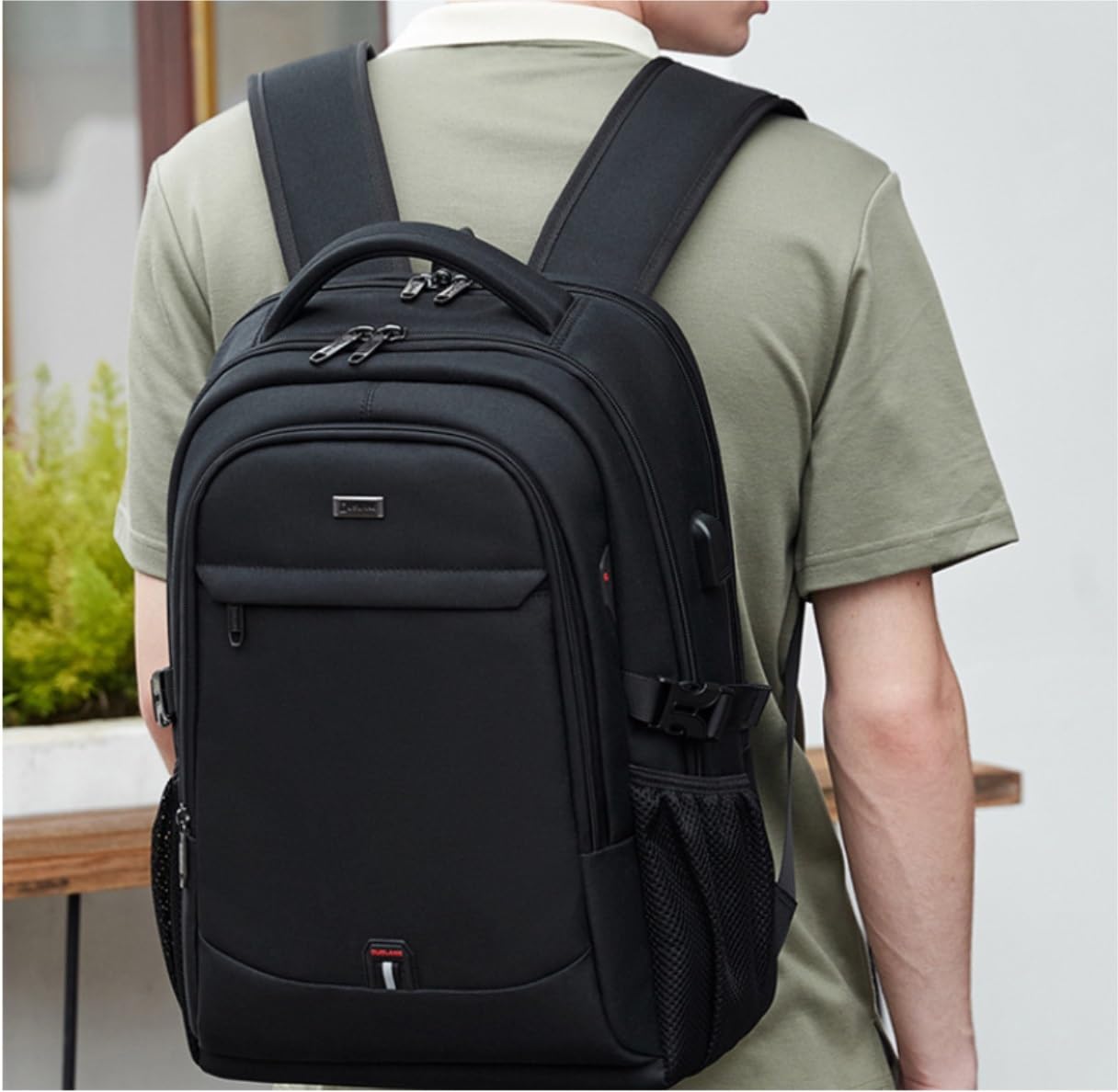 Torba Na Laptopa Plecak na laptopa dla kobiet Praca College Travel Business Plecaki na laptopa z portem USB Sac Ordinateur Portable(A)