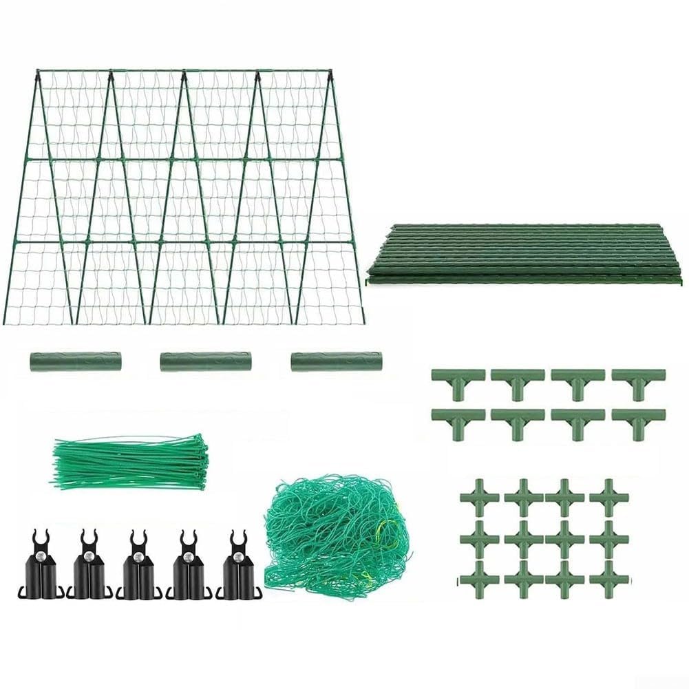Gurken-Rankhilfe wetterfest, flexibel, 120 x 160 cm, Kletterpflanzenstütze für Tomaten, Erbsen, Bohnen und Gurken, langlebiges Gartensystem für den Außenbereich