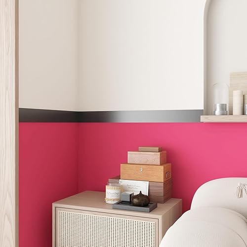 Miniatura 3 de LACHEERY Borde negro para tablón de anuncios, papel de pared, borde para despegar y pegar, borde para paredes, marco de espejo de baño, bordes