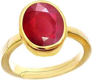 lmdprajapatis 8.25 Ratti Ruby (Manik/Manikya/Maneek) Gemstone Panchdhatu Gold Plated Ring for Astrological Purpose {Lab - Teseted}-picture-29