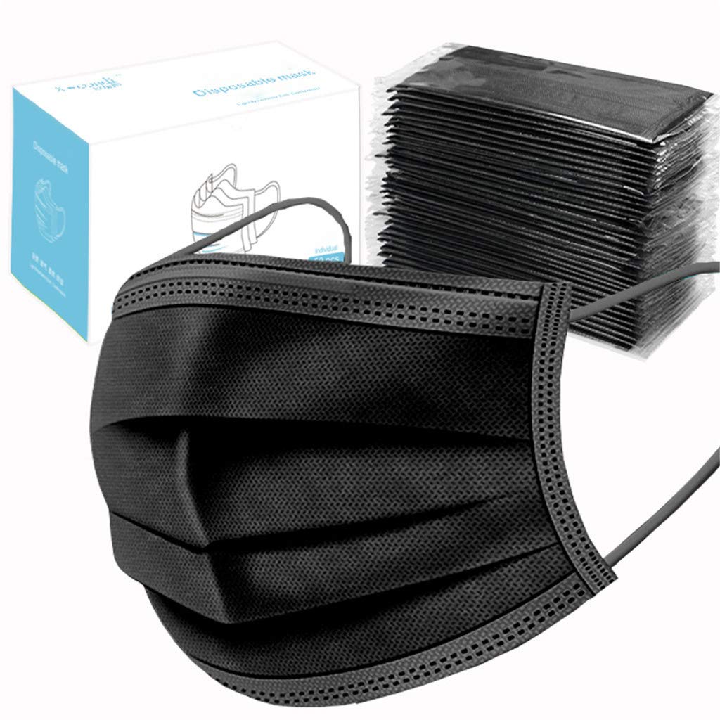 QWENB 50 Pcs Disposable Cover Unisex Oral Protection 3-ply Filter Hygiene and Protection Against Surgical Dust Waterproof Cover, High Filtration and Ventilation Security