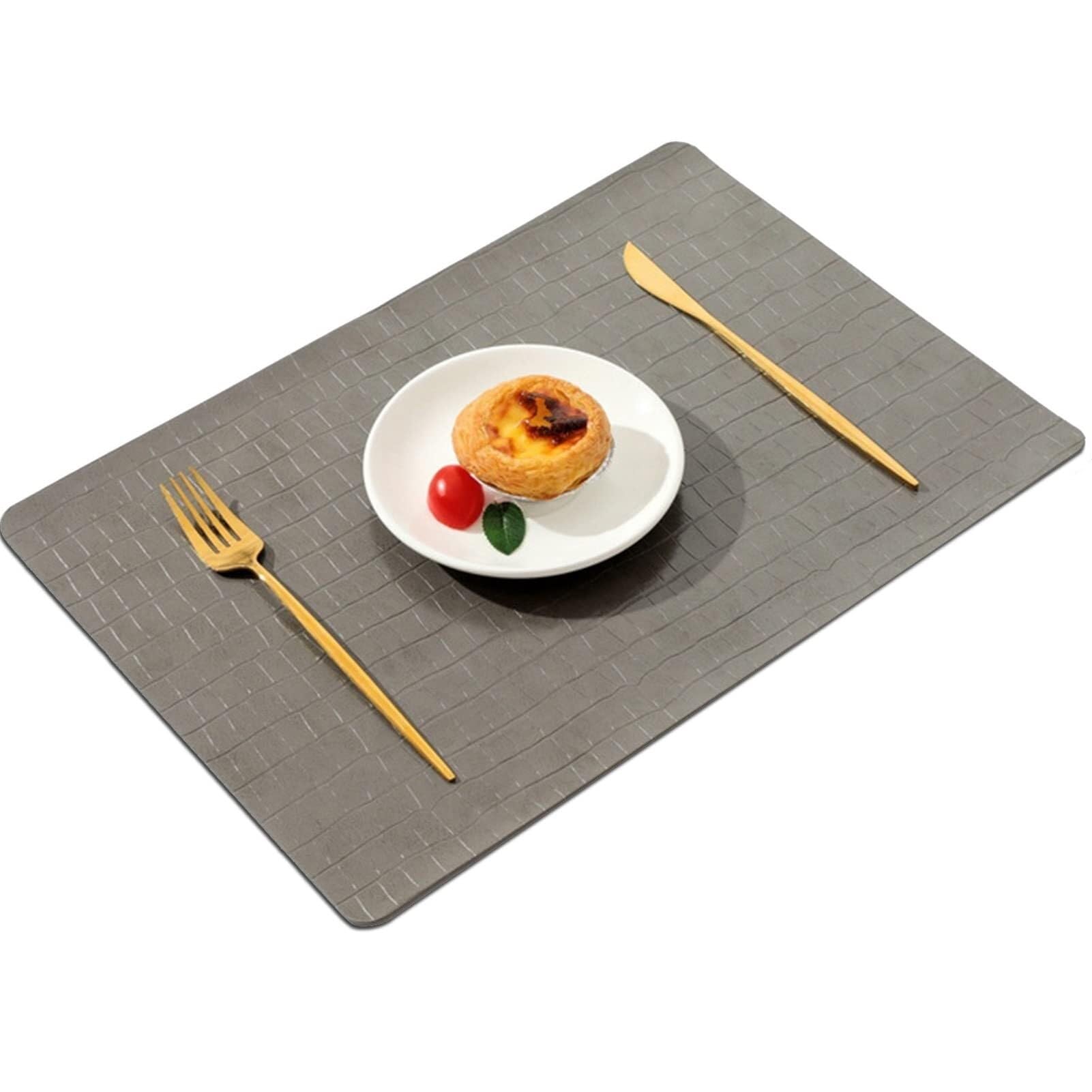 Salvamanteles Salvamanteles, Manteles Individuales de Piel sintética Multicolor, Resistentes al Agua y al Aceite, Paquete de 4 for Mesa de Comedor(Grey)