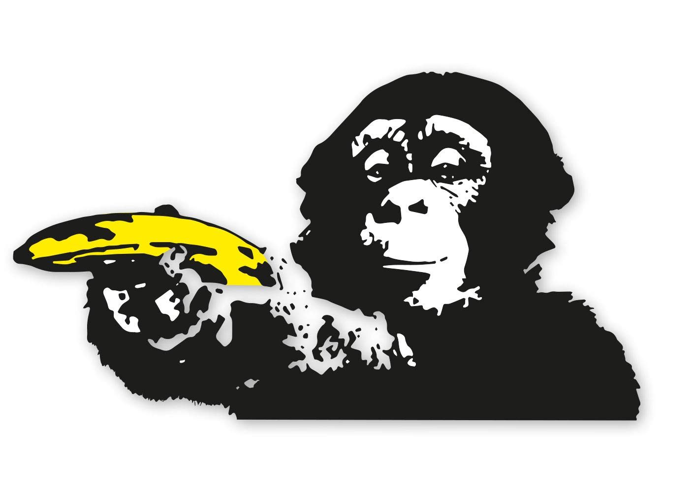Banksy Kult Aufkleber Banana Monkey Sticker Affe Graffiti Streetstyle Wetterfest UV-Beständig