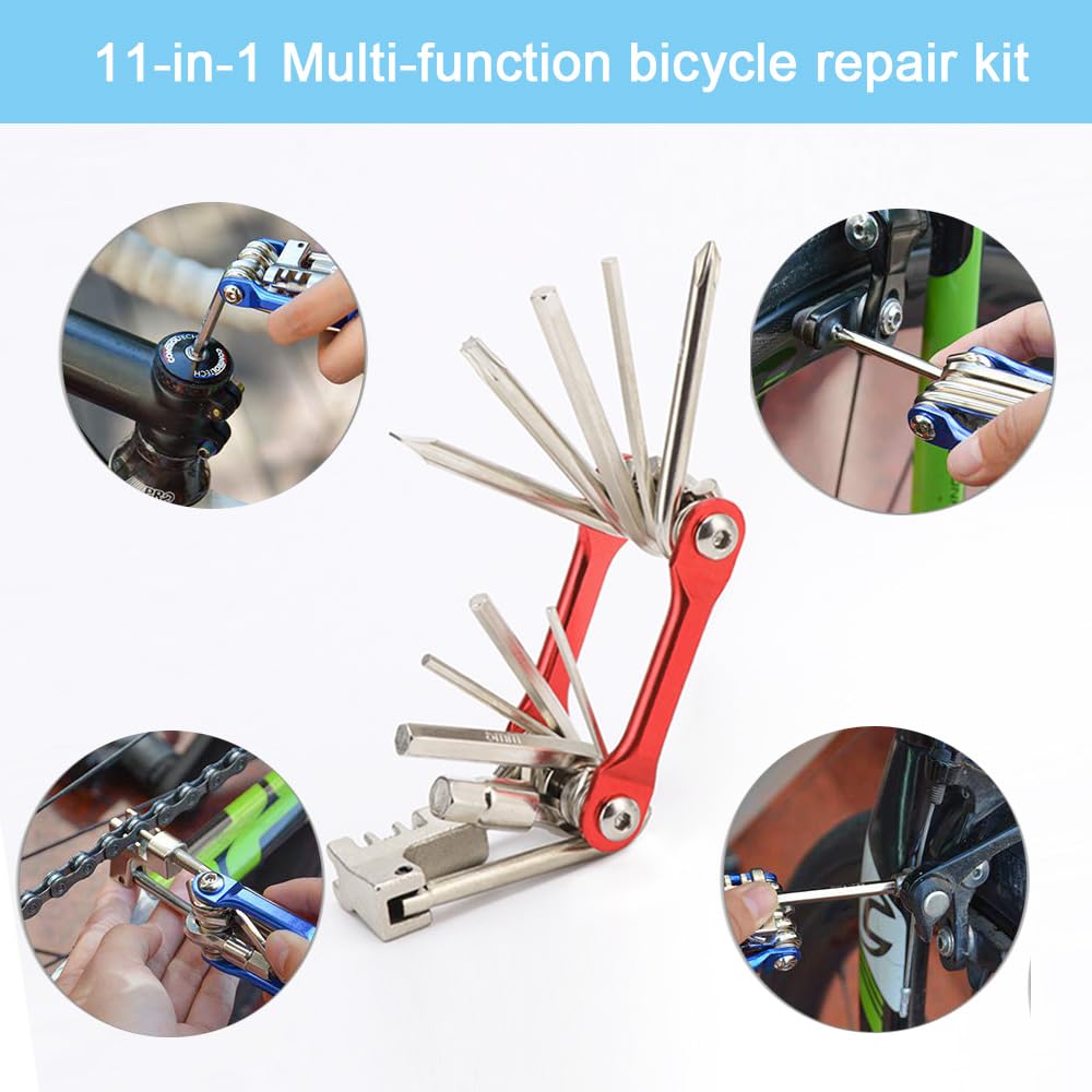 Multitool Bici 11 In 1 QitinDasen - Acciaio Inox, Compatto, Per Riparazioni Bicicletta - Foto 5