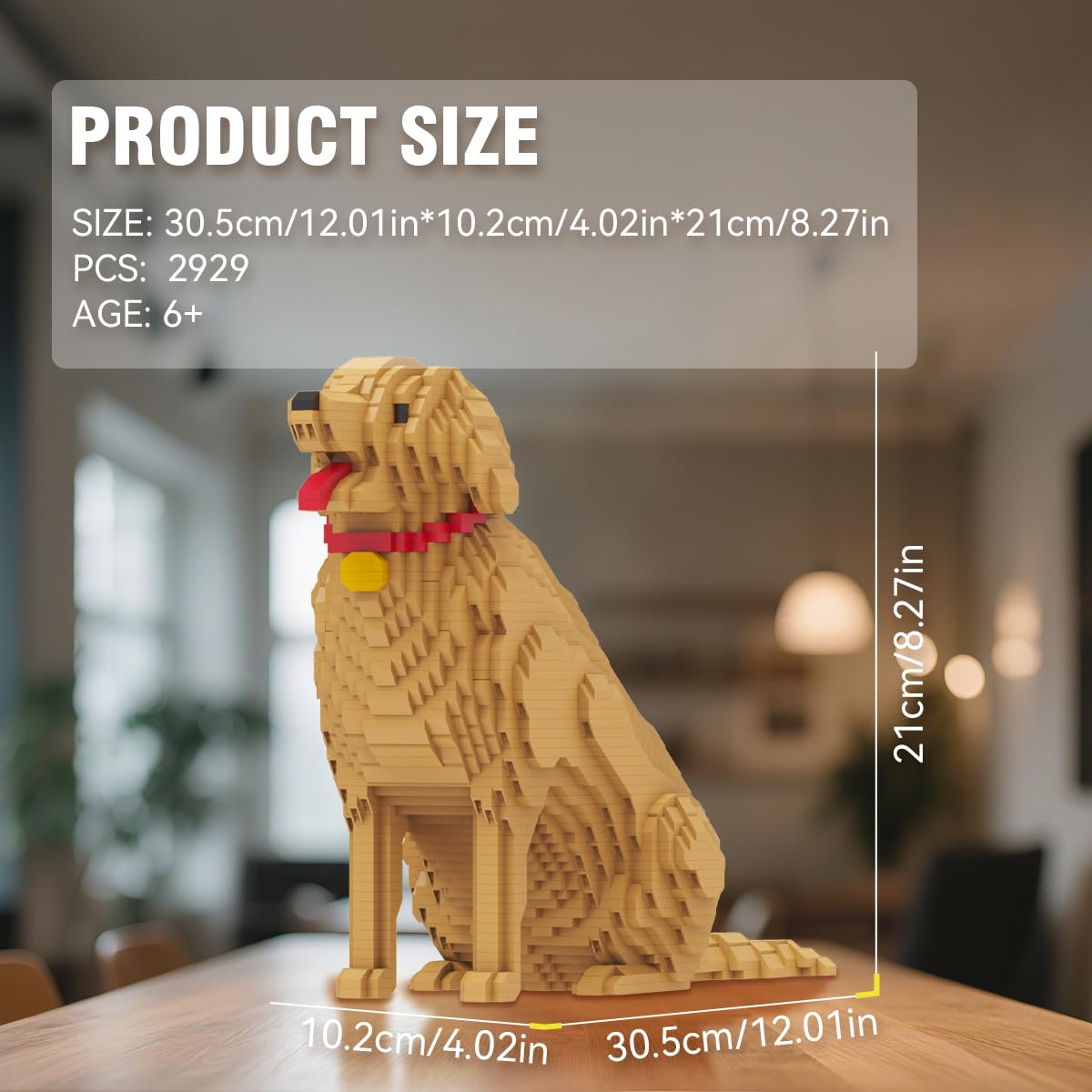 DAHONPA Animal Dog Golden Retriever Building Block Set, 2929 Pieces Dog Bricks Set Creative Home & Office Decor - Image 3